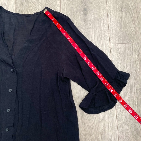 Ruffled Swim Cover Up Sexy Dress -M-Black - Picture 8 of 11